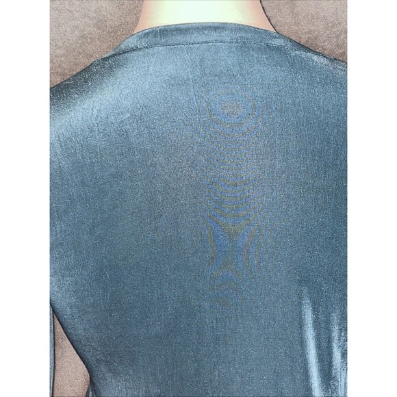 Chicos Travelers Cardigan Teal Open Front Tie Soft Stretch Knit Chic Capsule - Picture 9 of 9